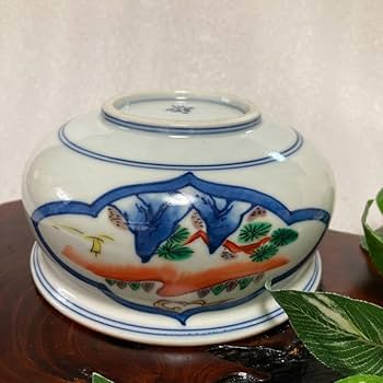 b97 廻し籠・茶銚セット 染竹籠 染付　山水 後ろ手橋本龍岳 京都　煎茶 Amazon.co.jp: 京焼 清水焼 橋本龍岳 建水 山水染付色絵 茶道具